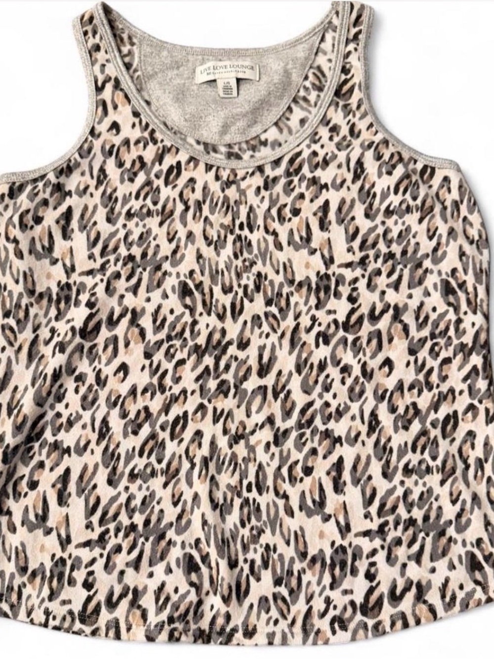 Karen Neuburger Live Love Lounge Heather Gray Knit Top - Gray/White